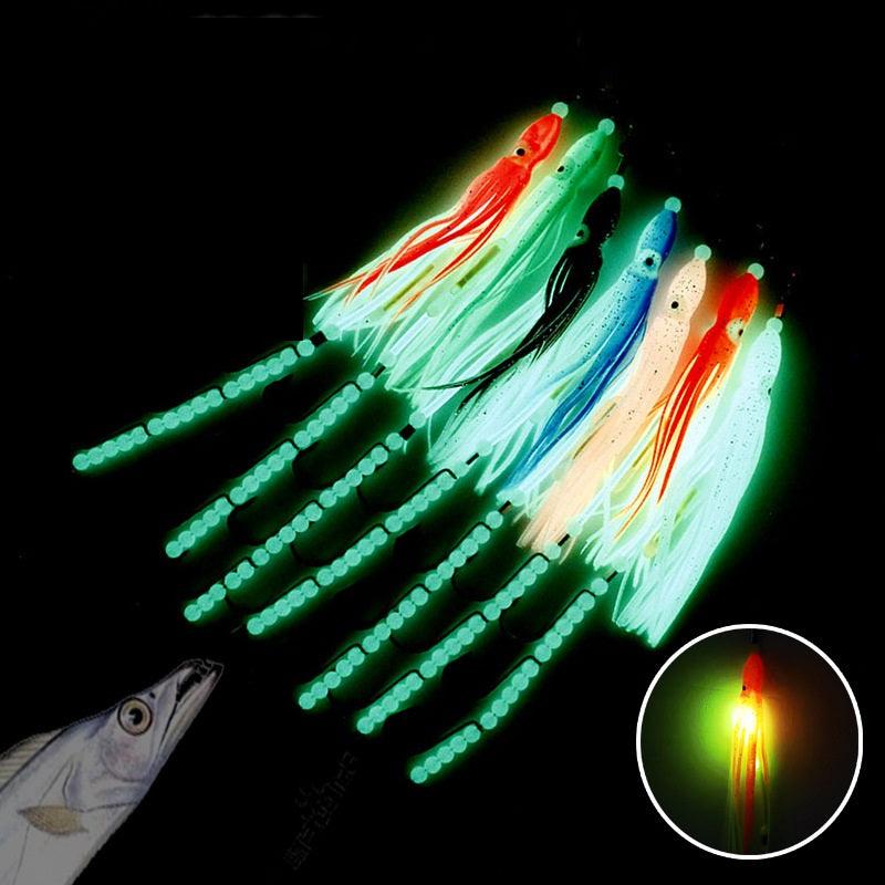 Dr.Fish Luminous Octopus Squid Lure with String Hooks  3/0#-5/0# - Dr.Fish Tackles