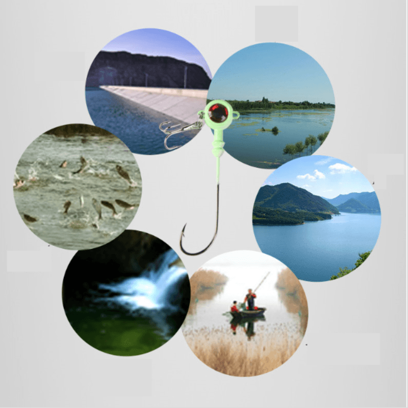 Dr.Fish 3pcs/5pcs 3D Eyes Jig Head 5.5-10g - Dr.Fish Tackles