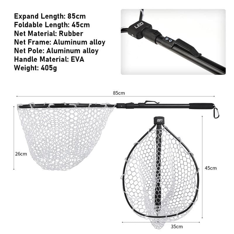 Dr.Fish Foldable Soft Rubber Mesh Trout Net - Dr.Fish Tackles