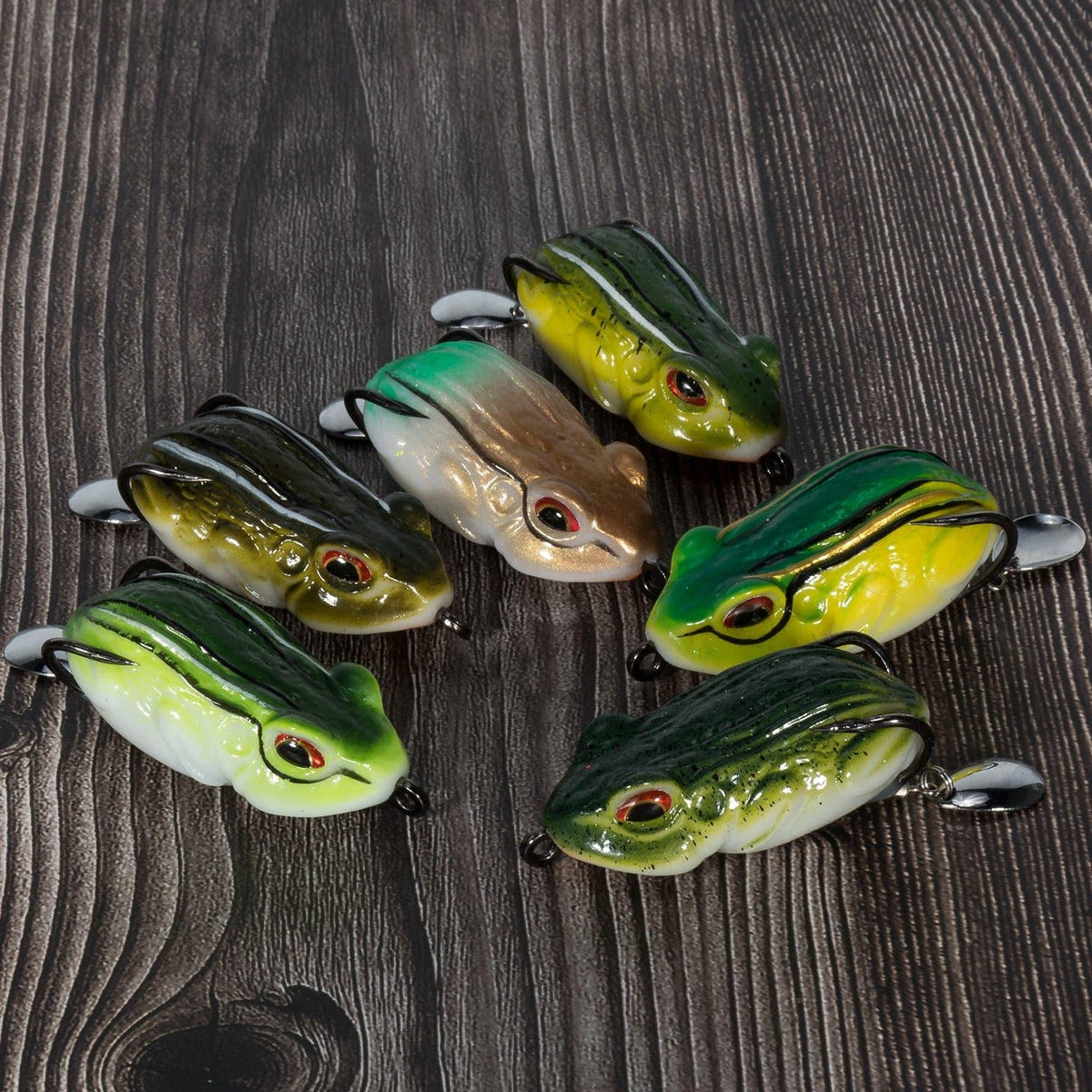 Dr.Fish 6pcs 3D Frog Soft Bait with Hook and Spinner  2'' - Dr.Fish Tackles