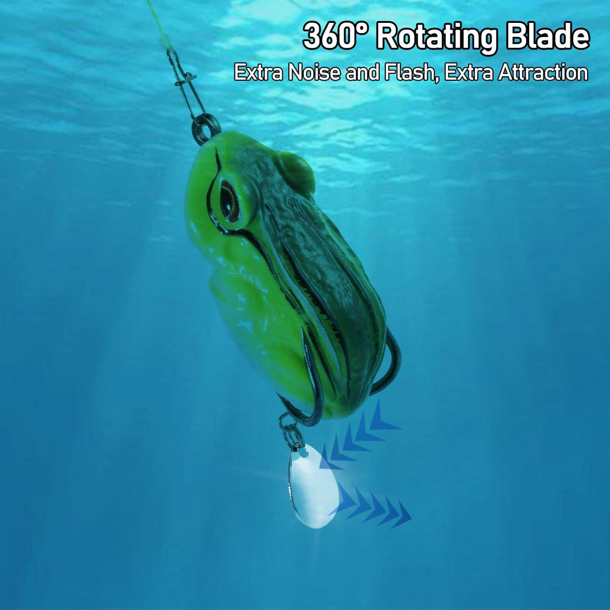 Dr.Fish 6pcs 3D Frog Soft Bait with Hook and Spinner  2'' - Dr.Fish Tackles