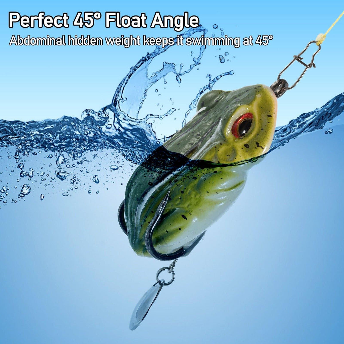 Dr.Fish 6pcs 3D Frog Soft Bait with Hook and Spinner  2'' - Dr.Fish Tackles