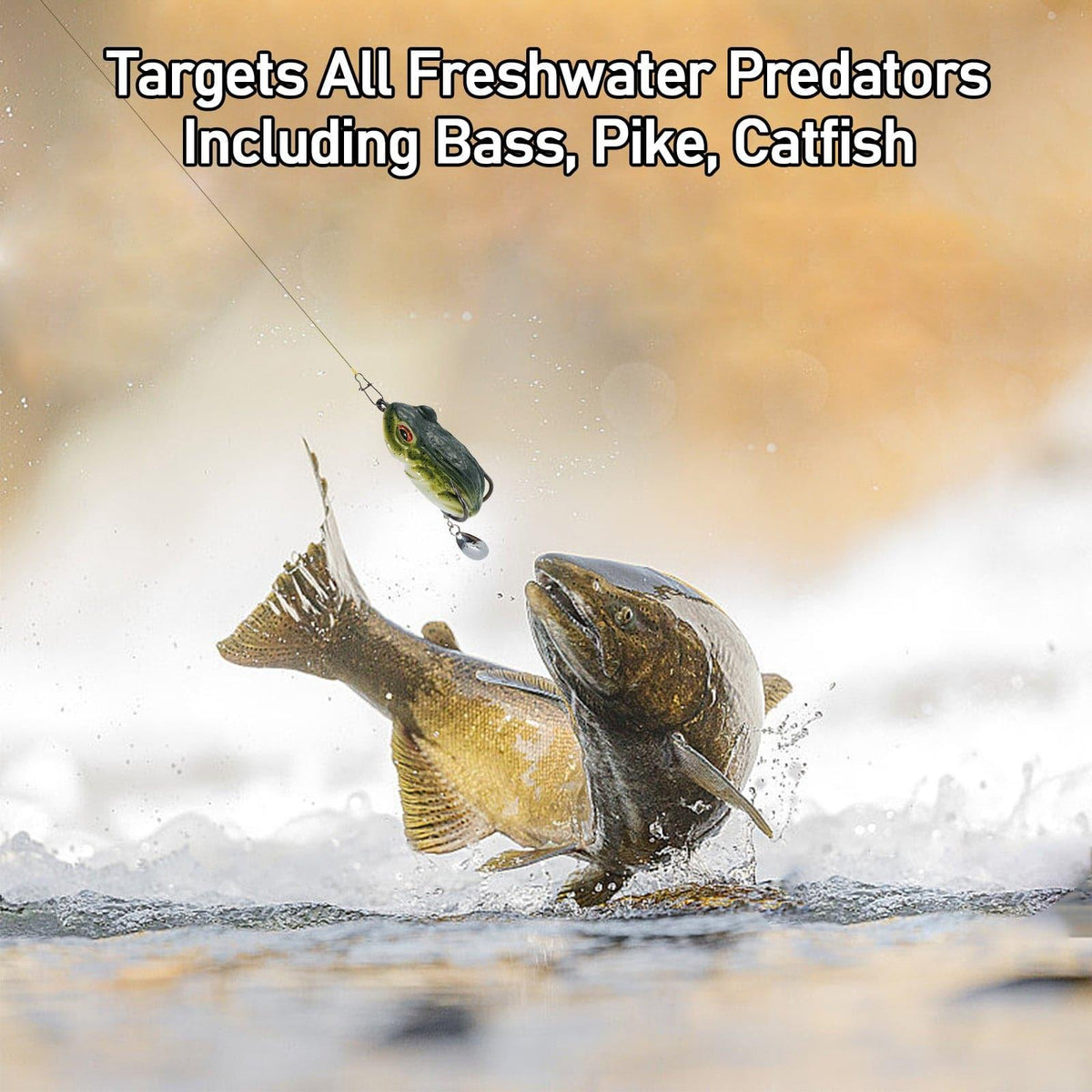 Dr.Fish 6pcs 3D Frog Soft Bait with Hook and Spinner  2'' - Dr.Fish Tackles