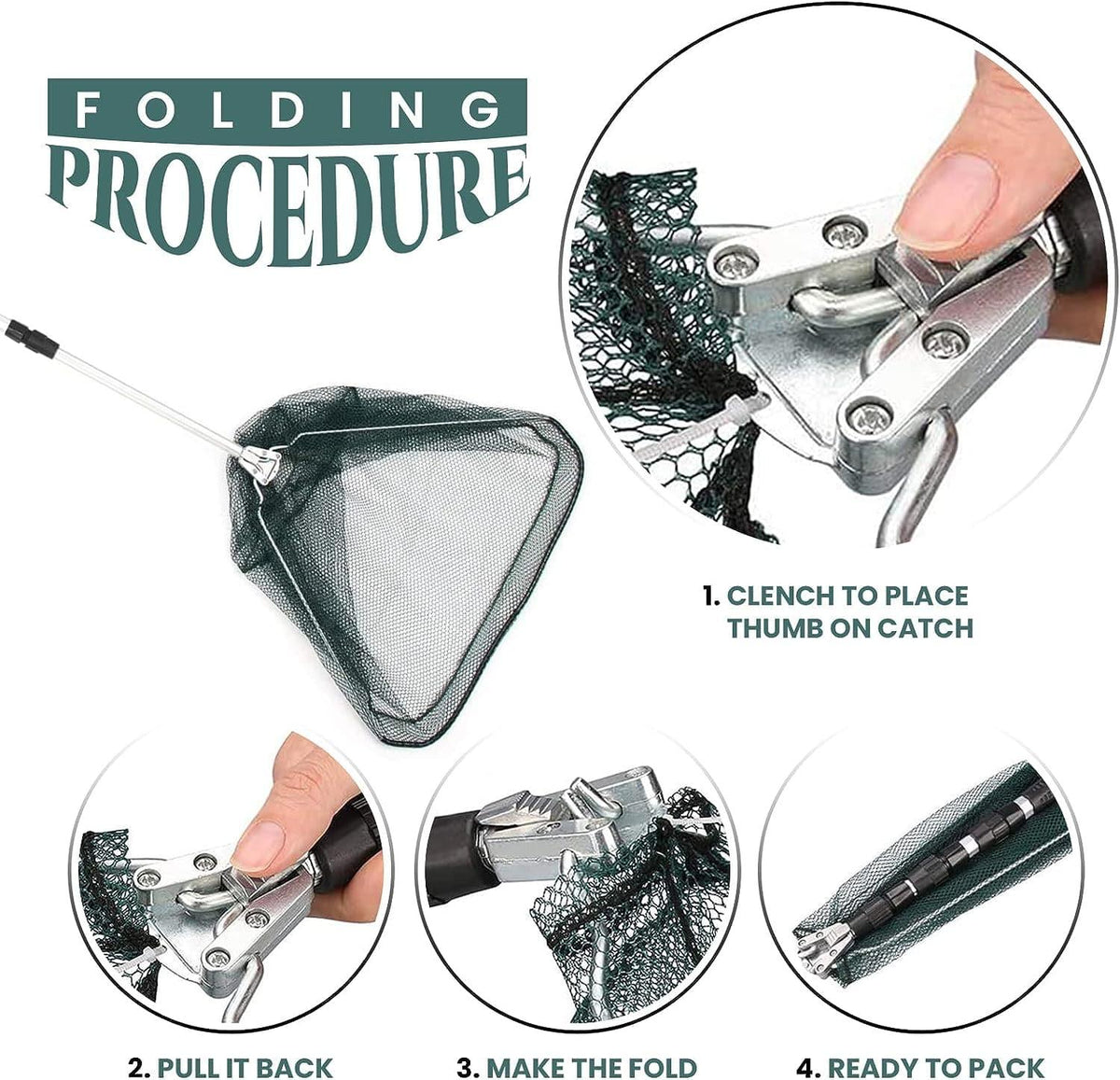 Dr.FIsh Foldable Fishing Landing Net for Bird Fish Catch 1.5-2.1M - Dr.Fish Tackles