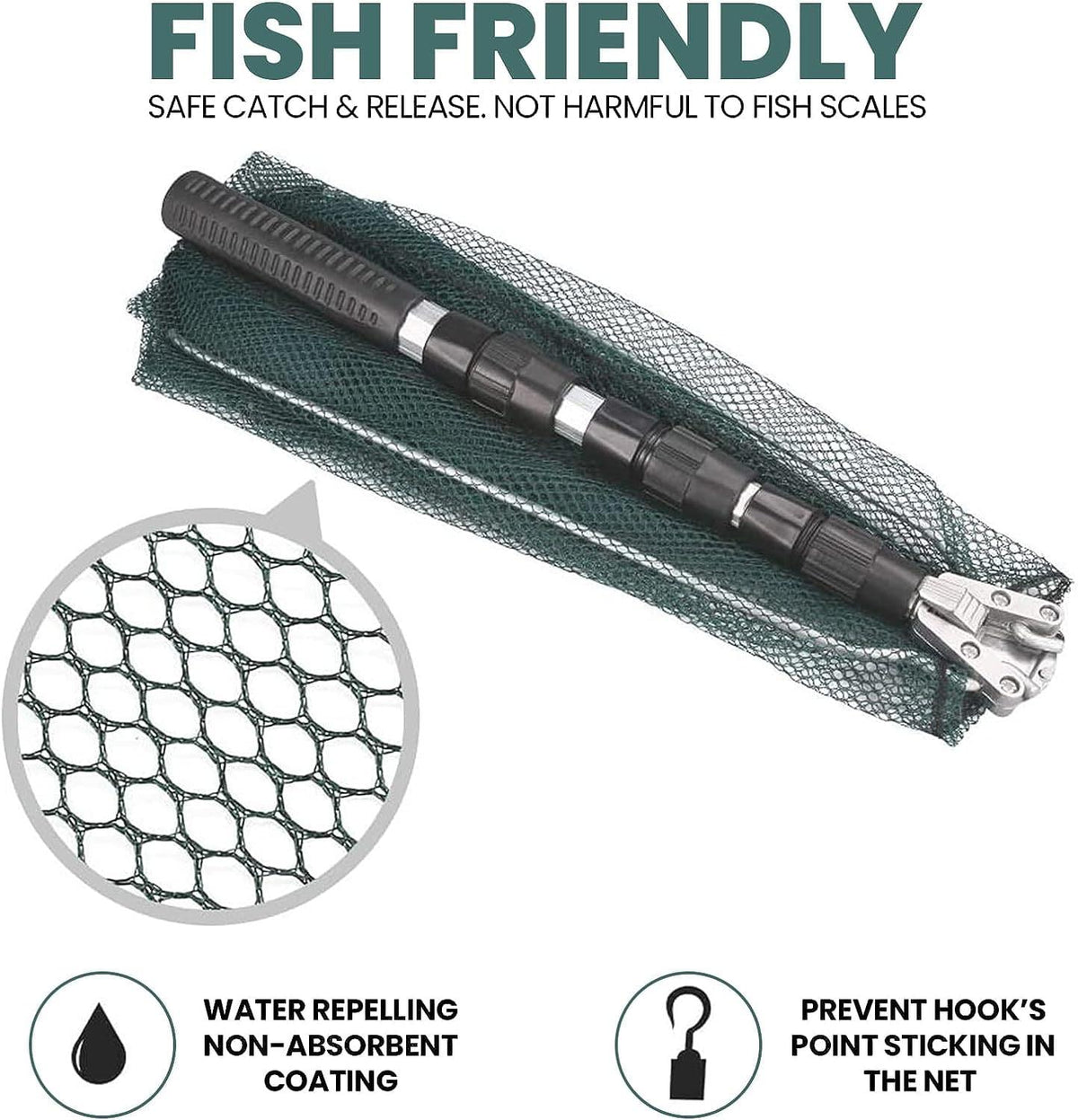Dr.FIsh Foldable Fishing Landing Net for Bird Fish Catch 1.5-2.1M - Dr.Fish Tackles