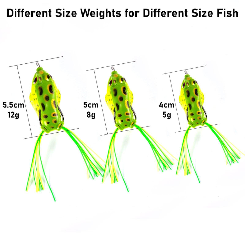 Dr.Fish 5pcs 3D Eyes Frog Soft Lures 5-12g - Dr.Fish Tackles