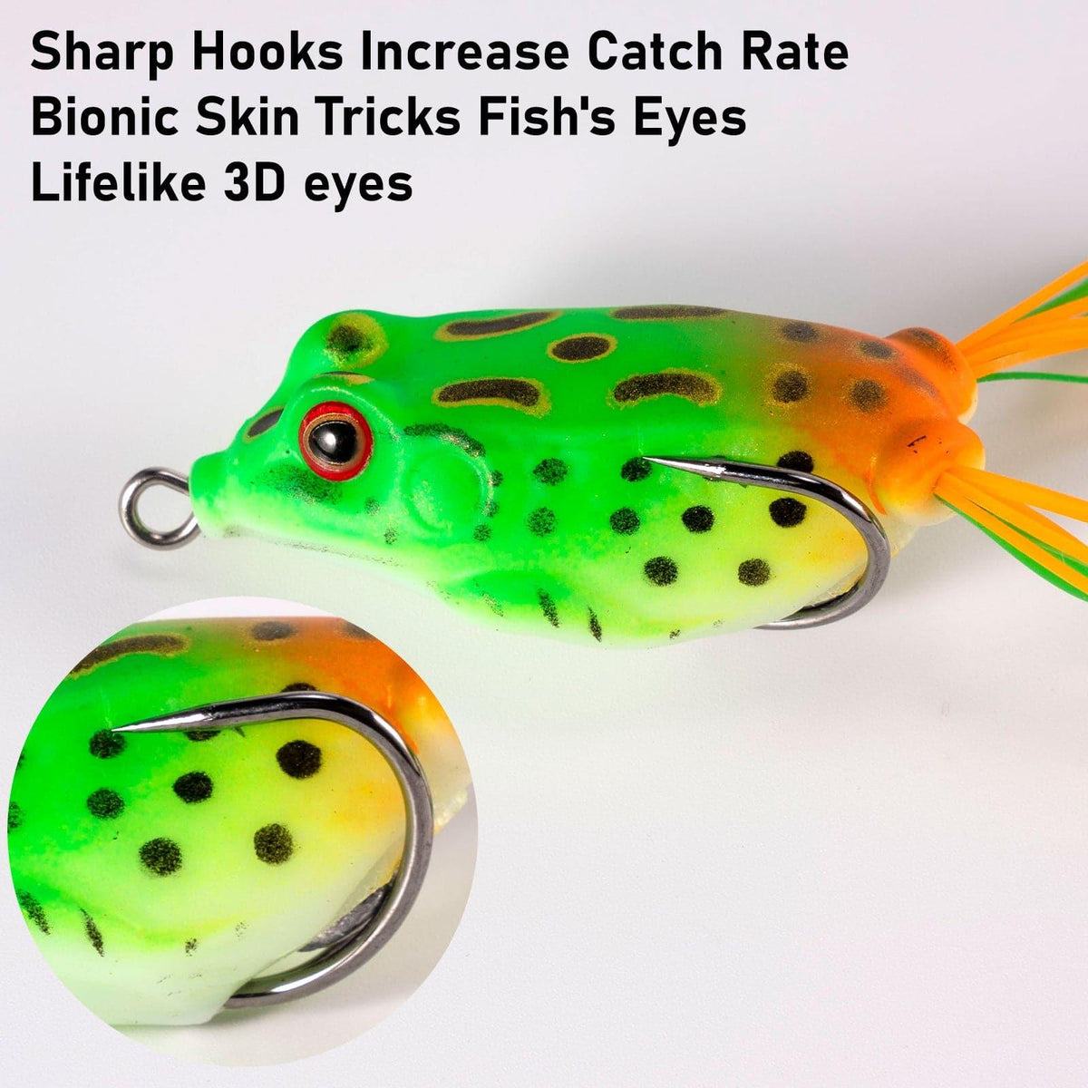 Dr.Fish 5pcs 3D Eyes Frog Soft Lures 5-12g - Dr.Fish Tackles
