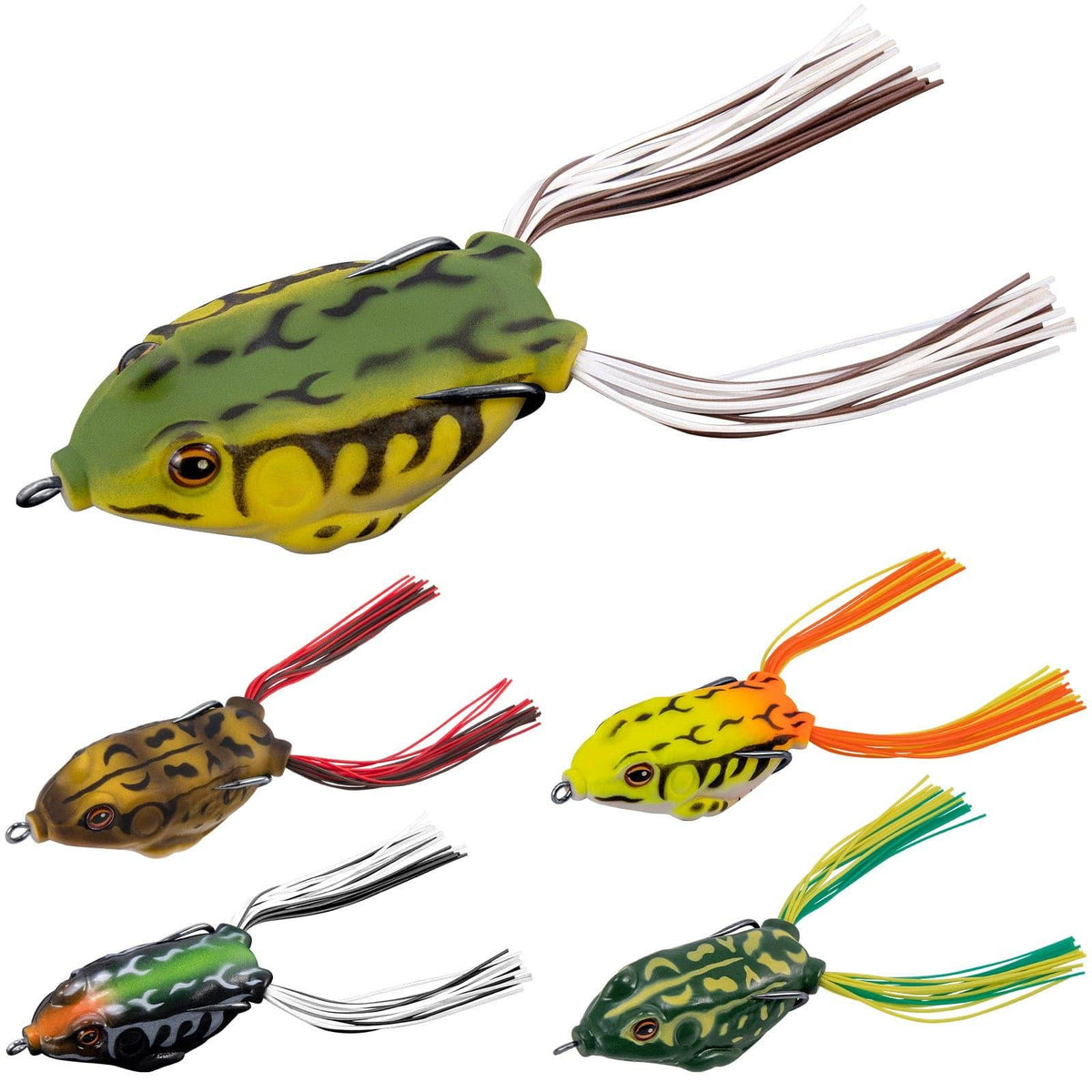 Dr.Fish 5pcs Topwater 3D Frog Fishing Lures Kit  0.33/0.43oz - Dr.Fish Tackles