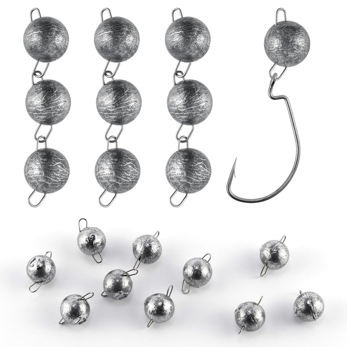Dr.Fish 10pcs Fishing Weights Sinkers with Snaps  3/32-1//2oz - Dr.Fish Tackles