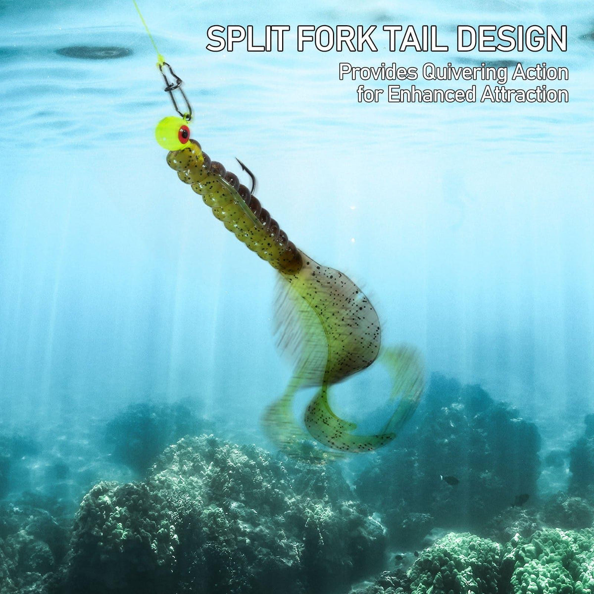 Dr.Fish 10pcs Plastic Worm Swimbaits 2.95''