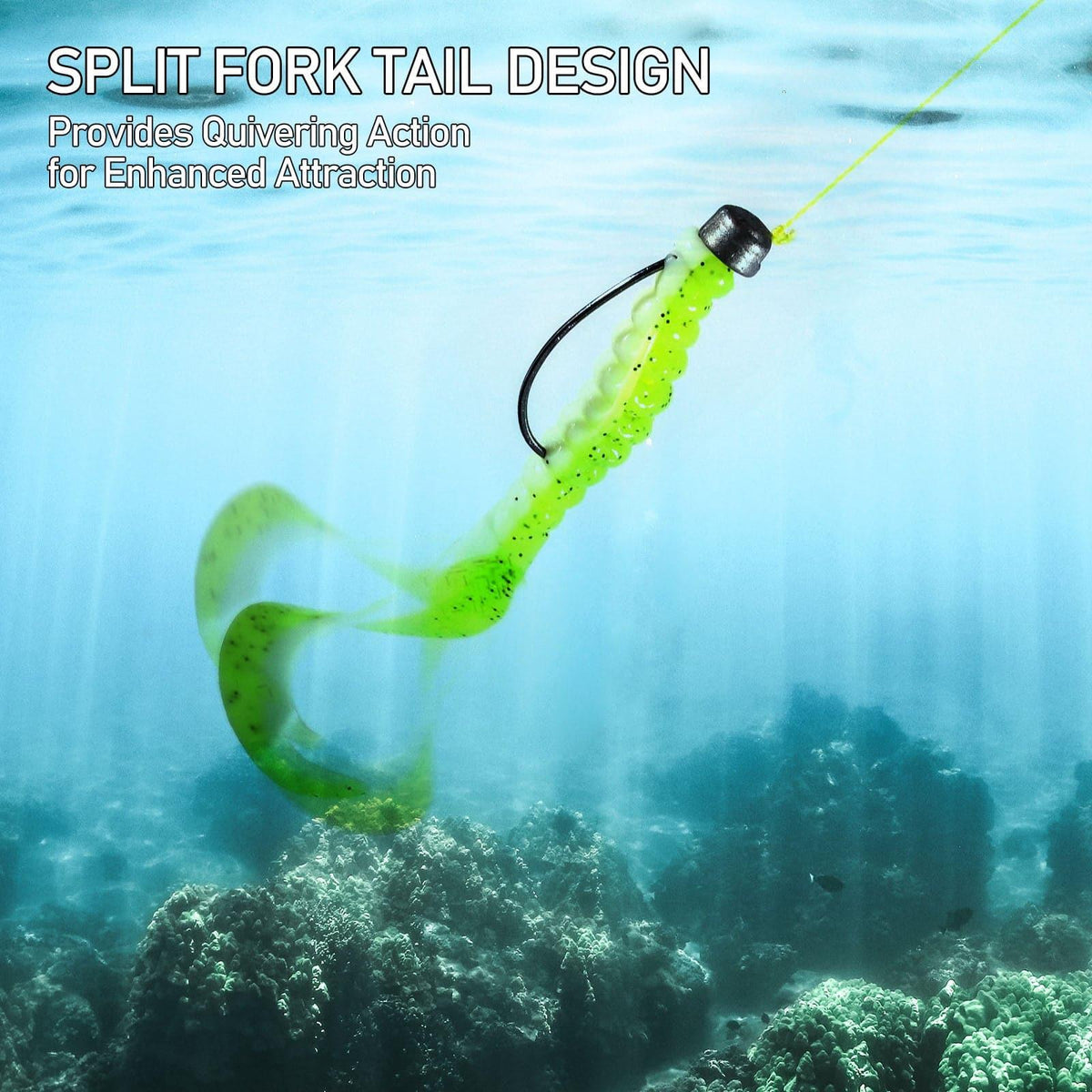 Dr.Fish 10pcs Plastic Worm Swimbaits 2.95''