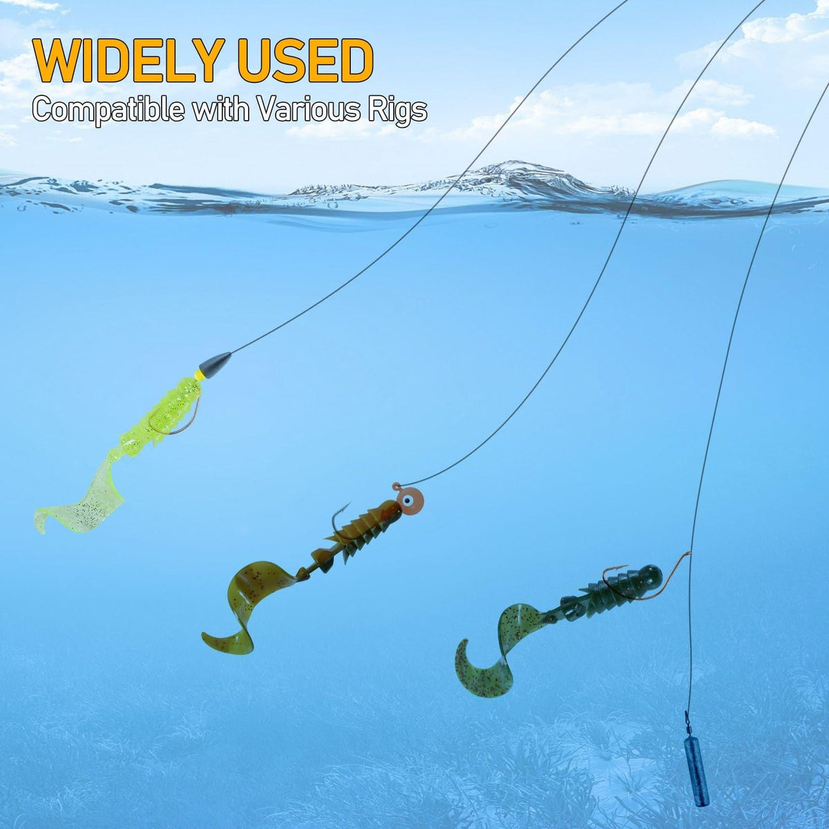 Dr.Fish 10pcs Worm Swimbaits Ribbon Tail  4-1/3‘â€?1/4oz - Dr.Fish Tackles