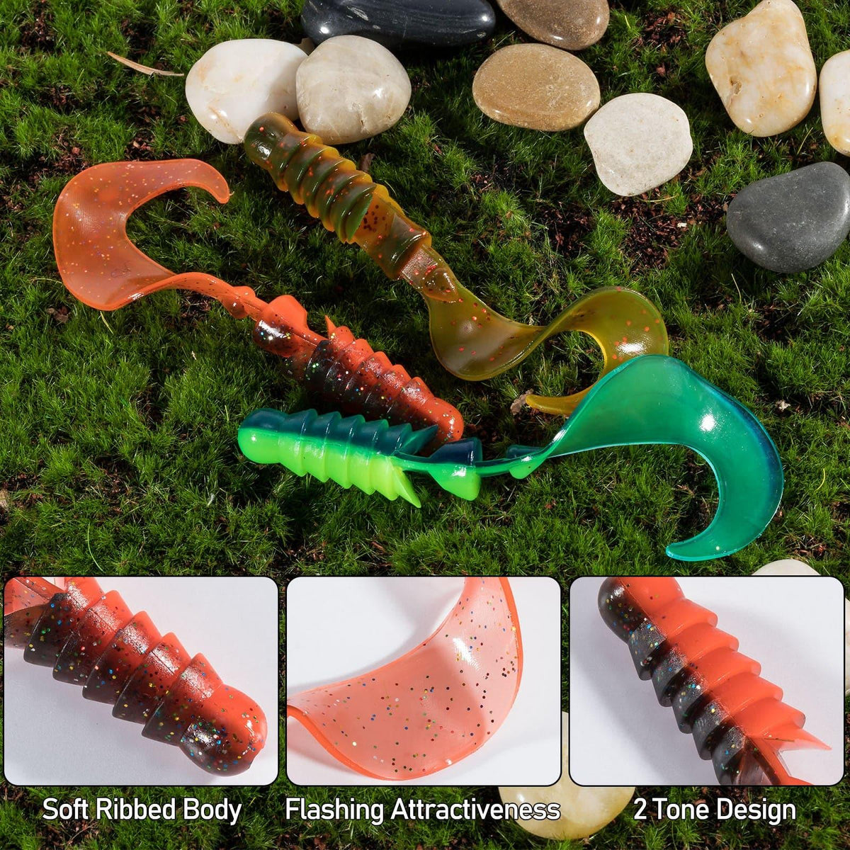 Dr.Fish 10pcs Worm Swimbaits Ribbon Tail  4-1/3‘â€?1/4oz - Dr.Fish Tackles