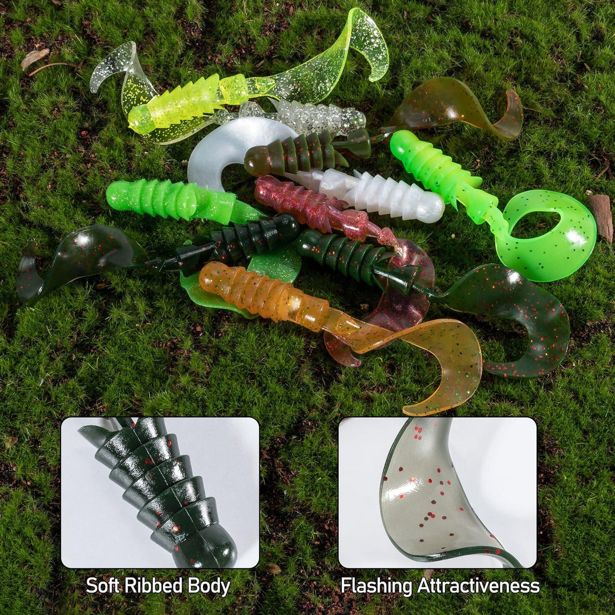 Dr.Fish 10pcs Worm Swimbaits Ribbon Tail  4-1/3‘â€?1/4oz - Dr.Fish Tackles