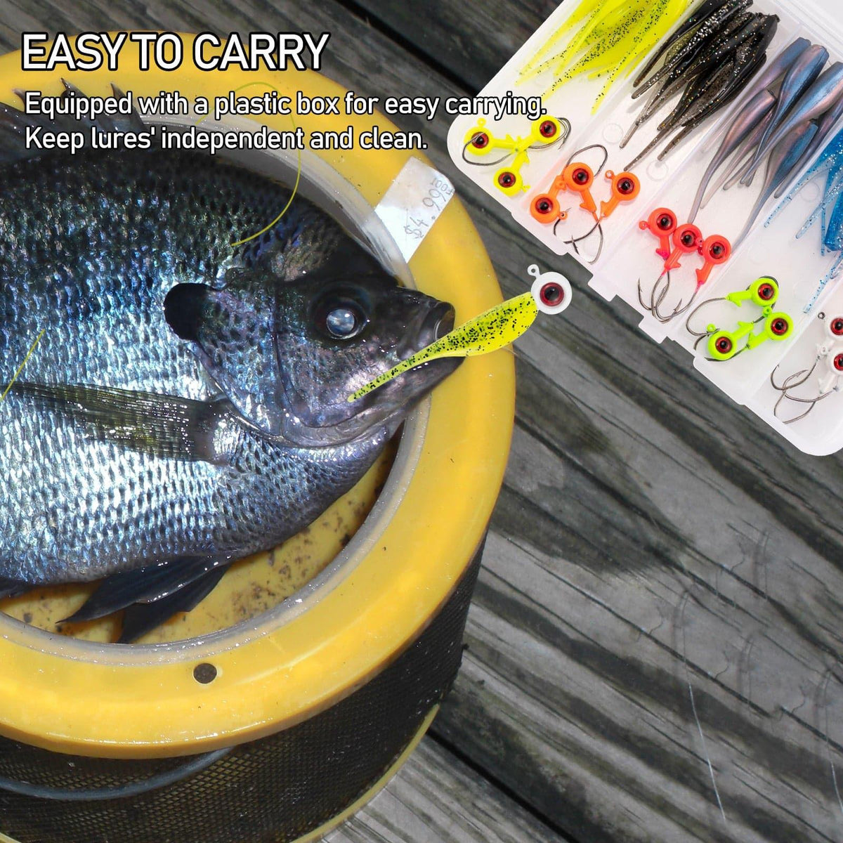 Dr.Fish 55pcs  Crappie Lures Kitï¼?5pcs jigs+40pcs Shad Baits) - Dr.Fish Tackles