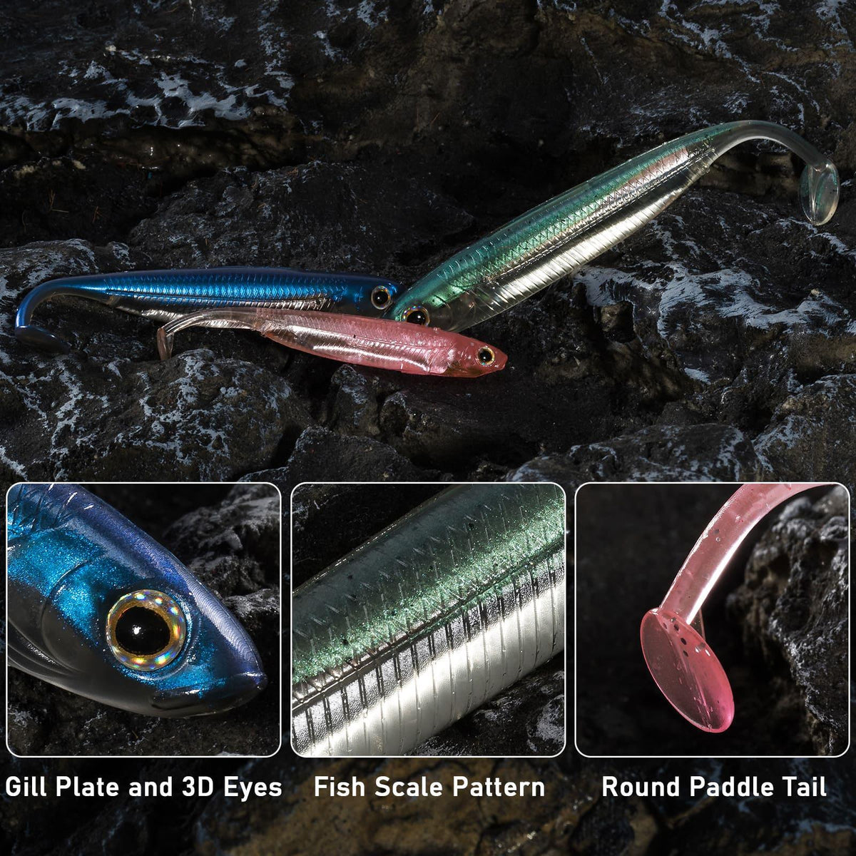 Dr.Fish Paddle Tail Soft Swimbaits 2.7''-4.7'' - Dr.Fish Tackles