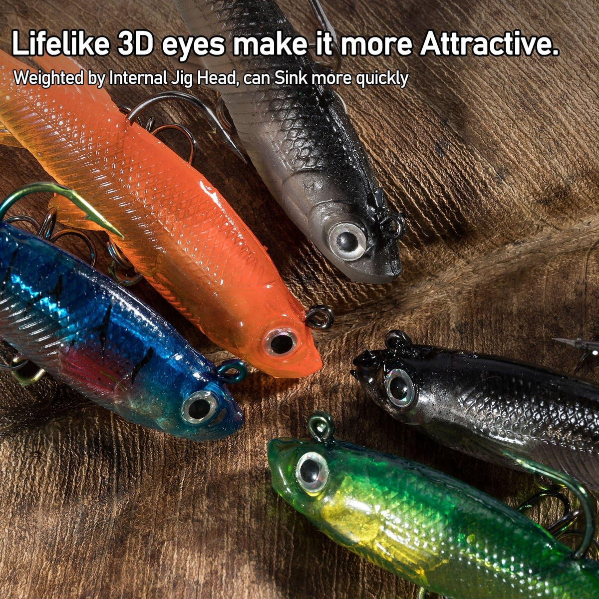 Dr.Fish 5pcs Paddle-Tail soft baits 3.14'' 0.49oz - Dr.Fish Tackles