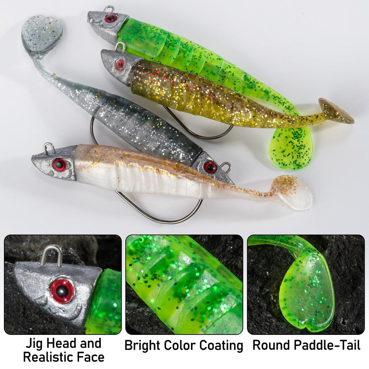 Dr.Fish 3pcs Soft Plastic Swimbait  5.11'' 0.94oz - Dr.Fish Tackles