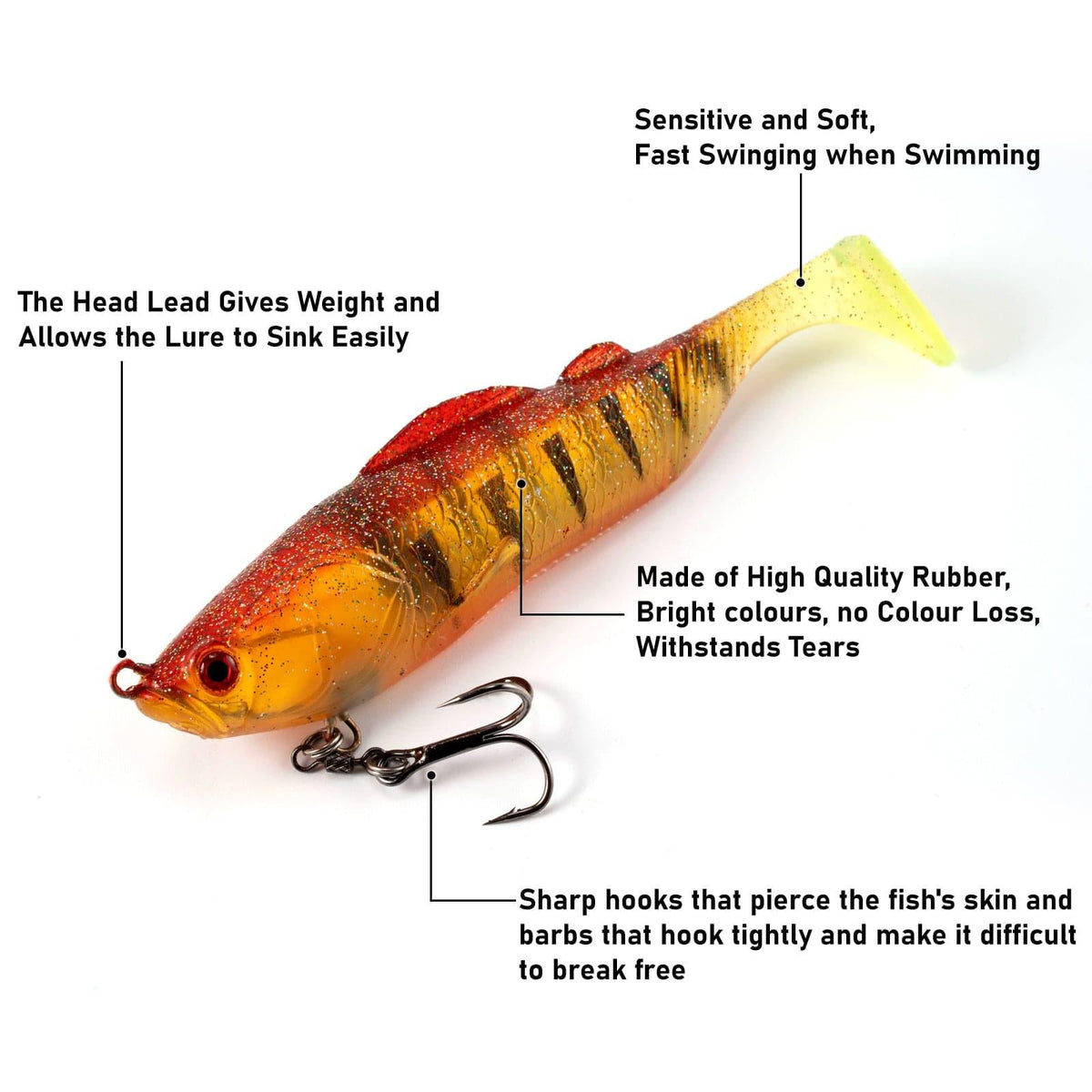 Dr.Fish  Jig Heads Paddle Tail Swimbaits  5‘â€?0.95oz - Dr.Fish Tackles