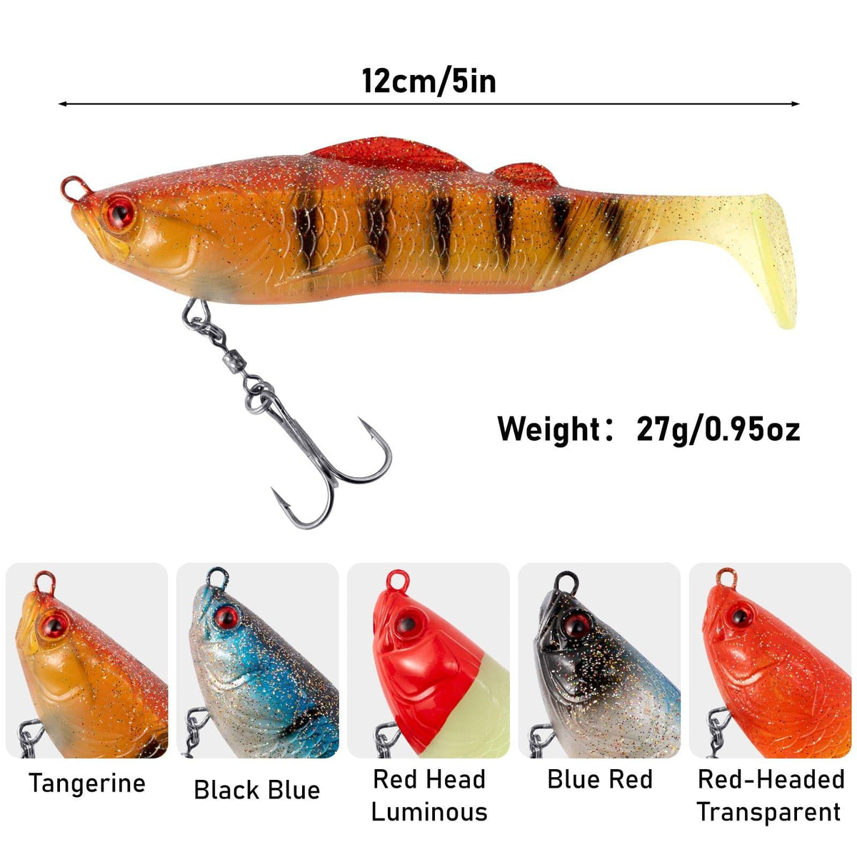 Dr.Fish  Jig Heads Paddle Tail Swimbaits  5‘â€?0.95oz - Dr.Fish Tackles