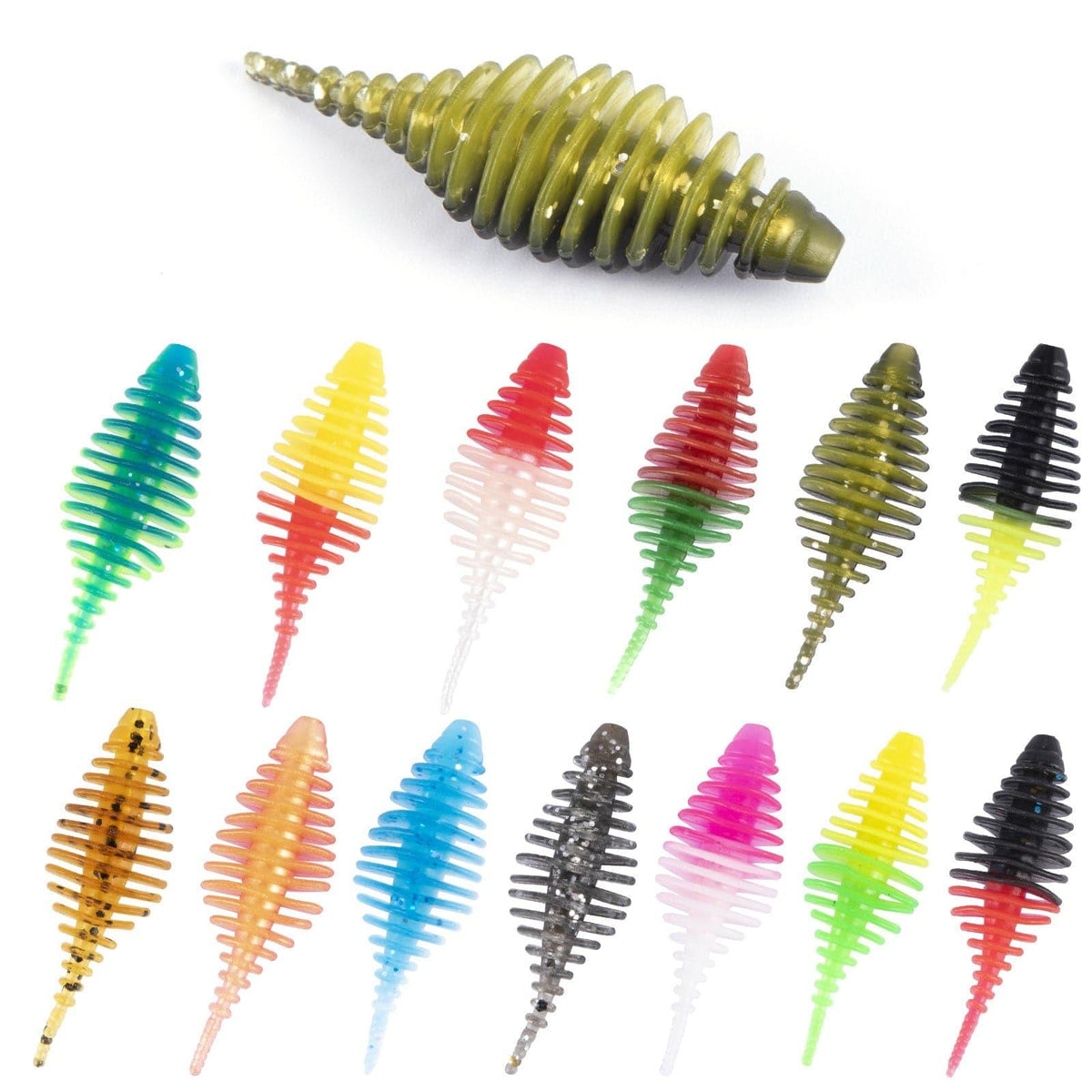 Dr.FIsh 10pcs Soft Plastic Ribbed Swimbait 1.4'' - Dr.Fish Tackles