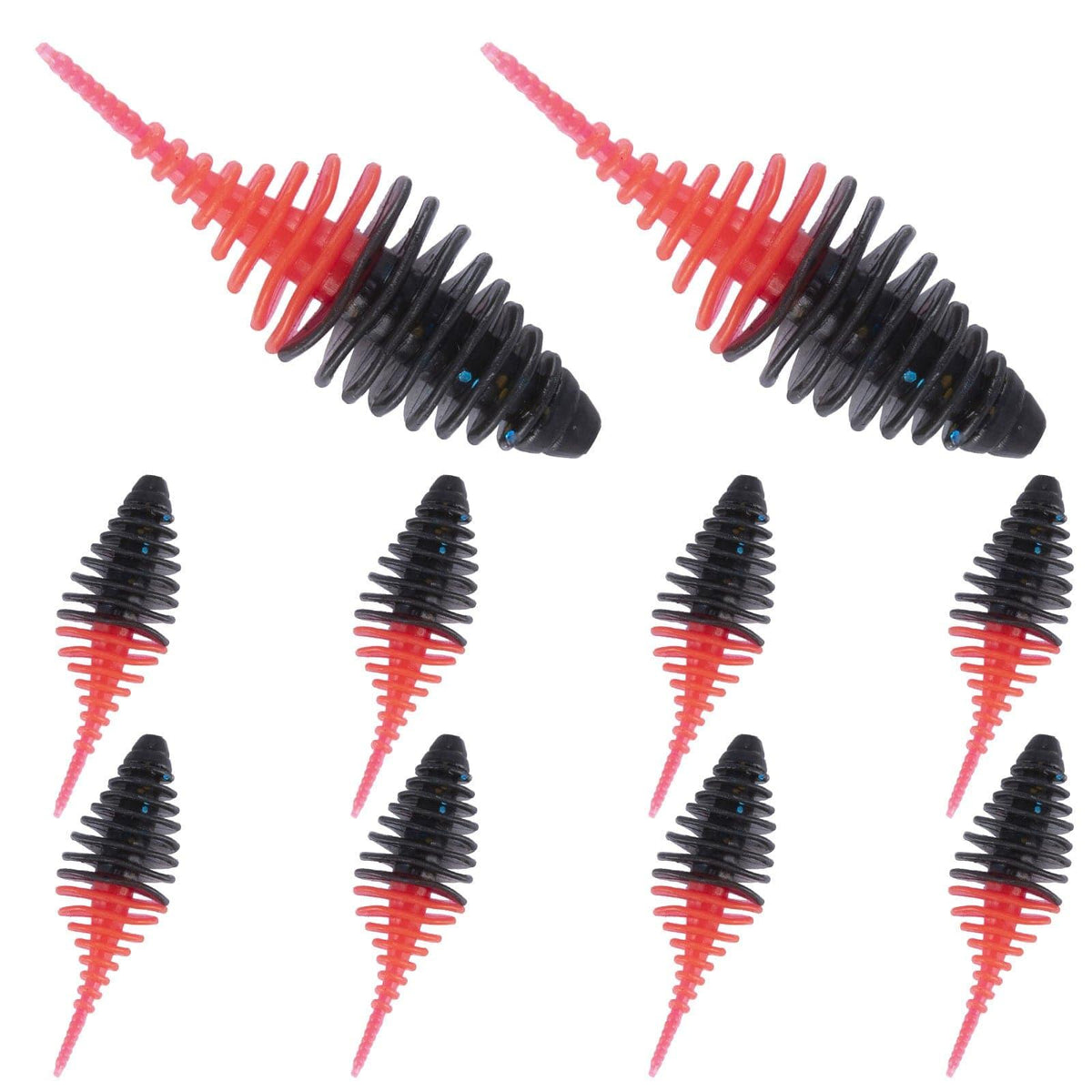 Dr.FIsh 10pcs Soft Plastic Ribbed Swimbait 1.4'' - Dr.Fish Tackles
