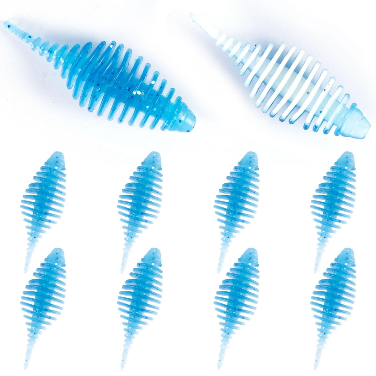 Dr.FIsh 10pcs Soft Plastic Ribbed Swimbait 1.4'' - Dr.Fish Tackles