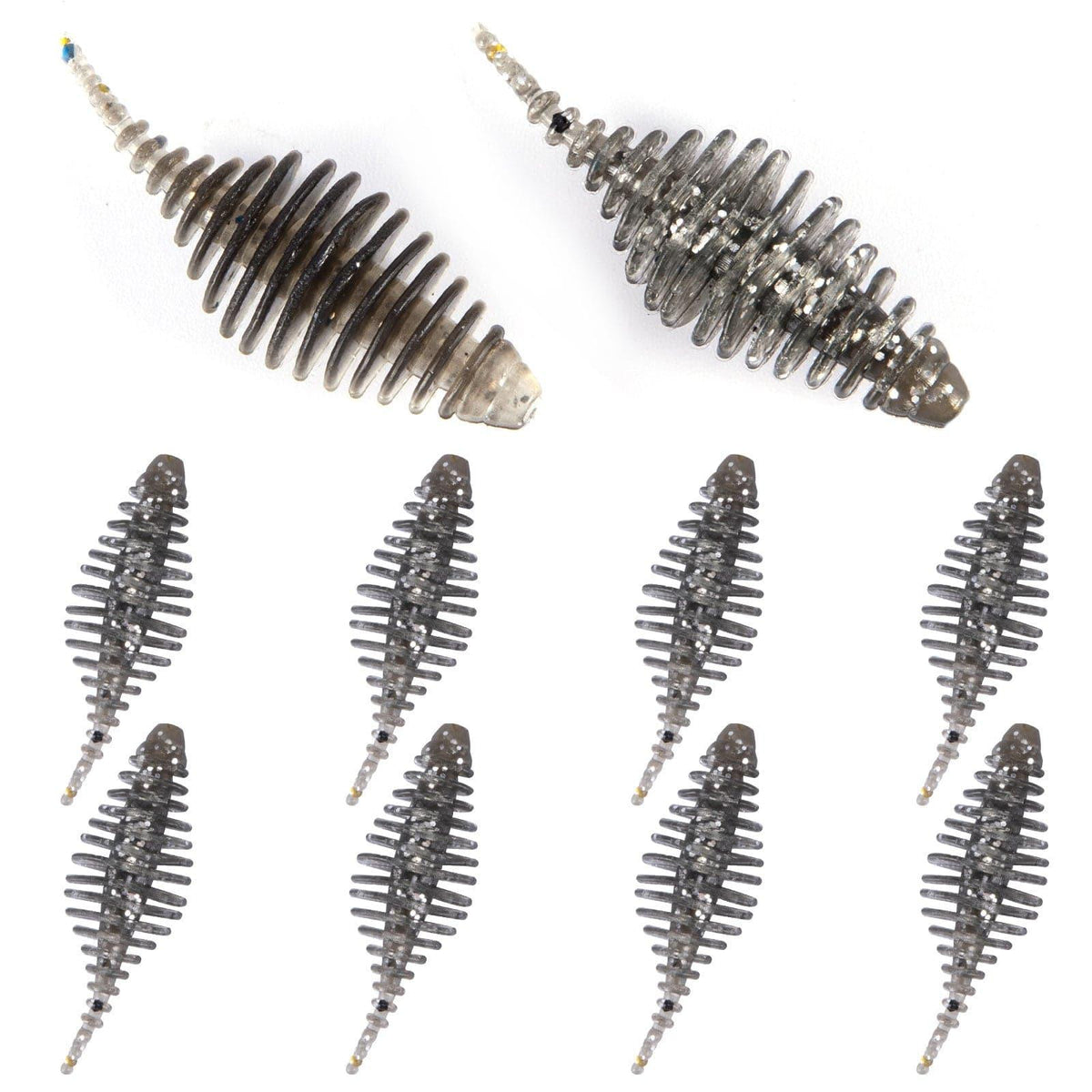 Dr.FIsh 10pcs Soft Plastic Ribbed Swimbait 1.4'' - Dr.Fish Tackles