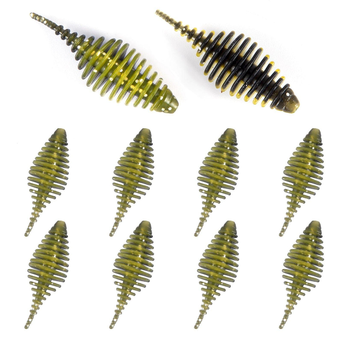 Dr.FIsh 10pcs Soft Plastic Ribbed Swimbait 1.4'' - Dr.Fish Tackles