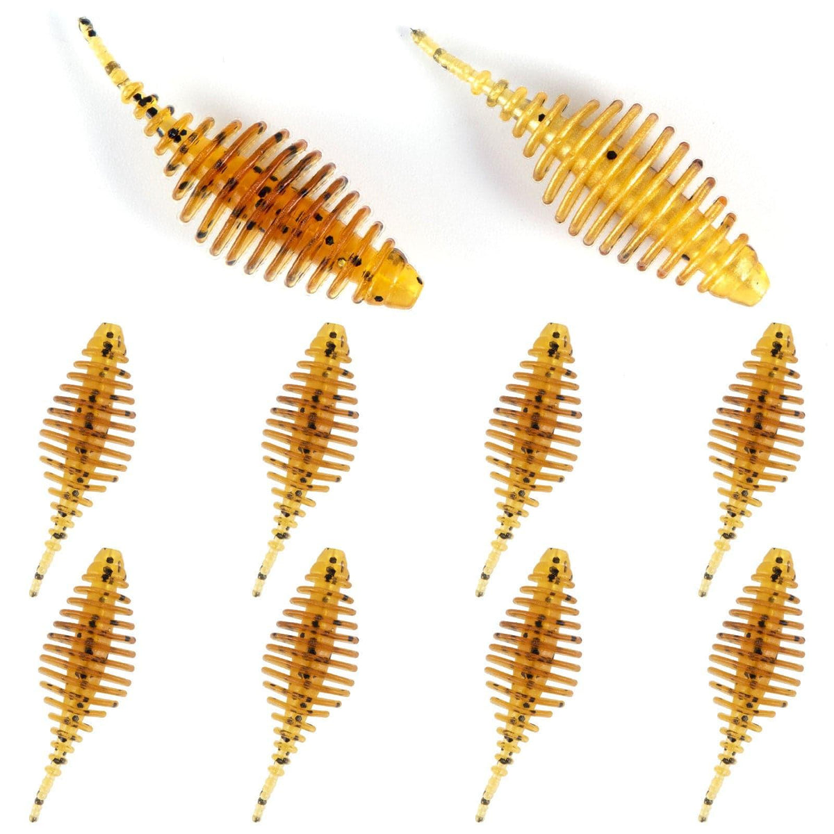 Dr.FIsh 10pcs Soft Plastic Ribbed Swimbait 1.4'' - Dr.Fish Tackles