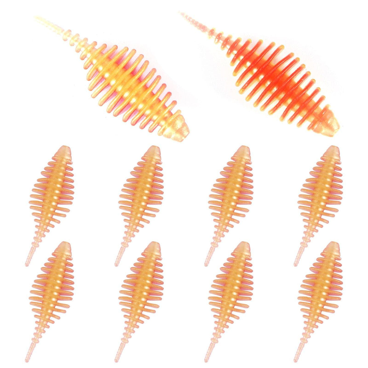 Dr.FIsh 10pcs Soft Plastic Ribbed Swimbait 1.4'' - Dr.Fish Tackles