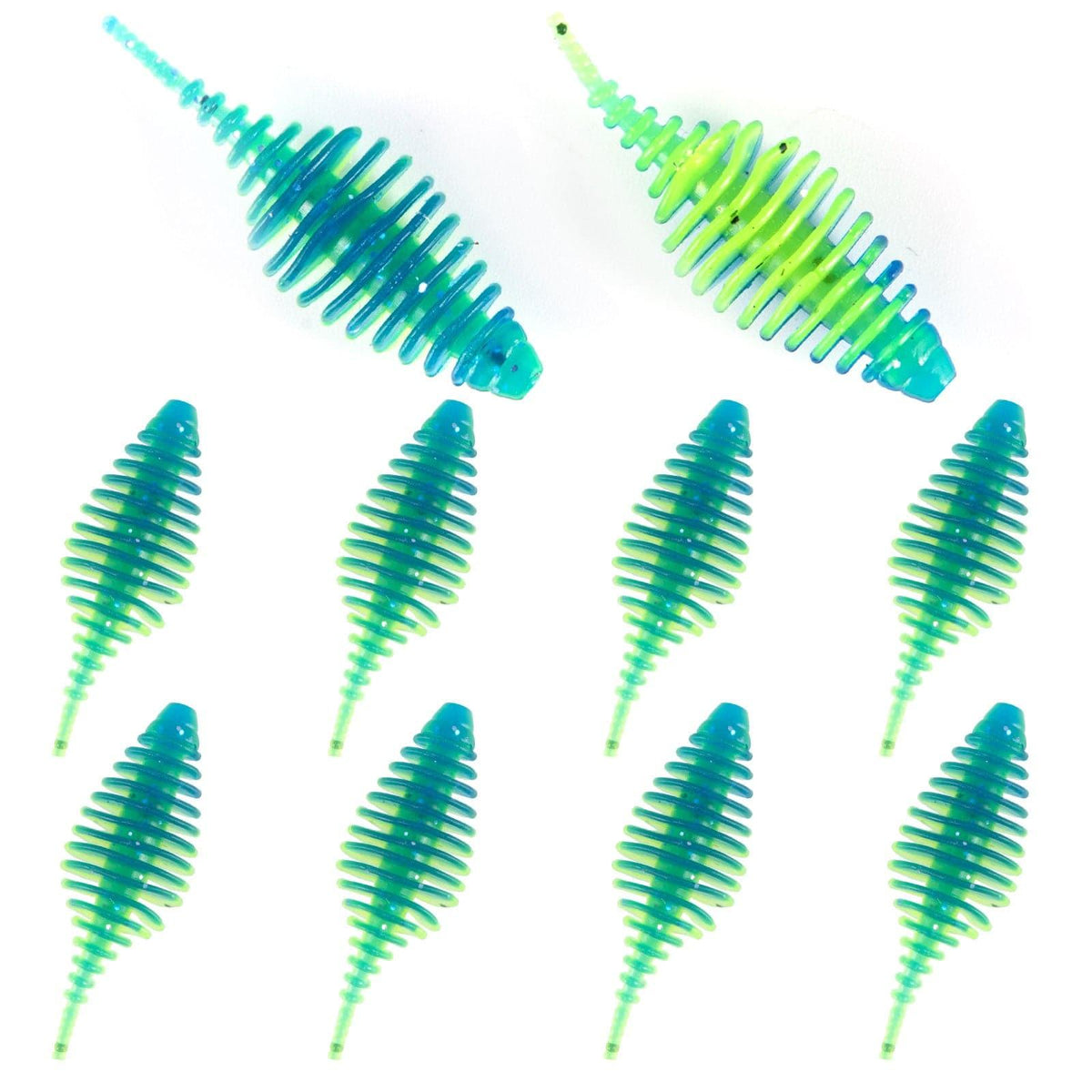 Dr.FIsh 10pcs Soft Plastic Ribbed Swimbait 1.4'' - Dr.Fish Tackles
