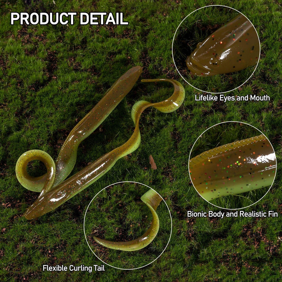 Dr.Fish 5pcs Soft Swimbaits Sand Eel 6'' 3/8oz - Dr.Fish Tackles