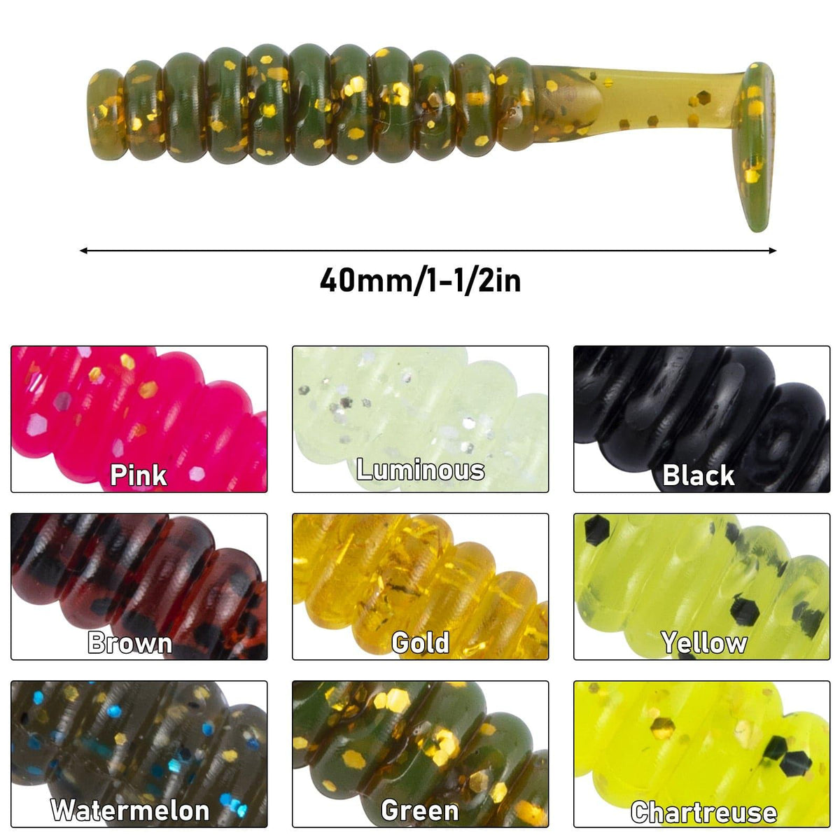Dr.Fish 10 pcs Paddle Tail Soft Baits 1-1/2'' - Dr.Fish Tackles