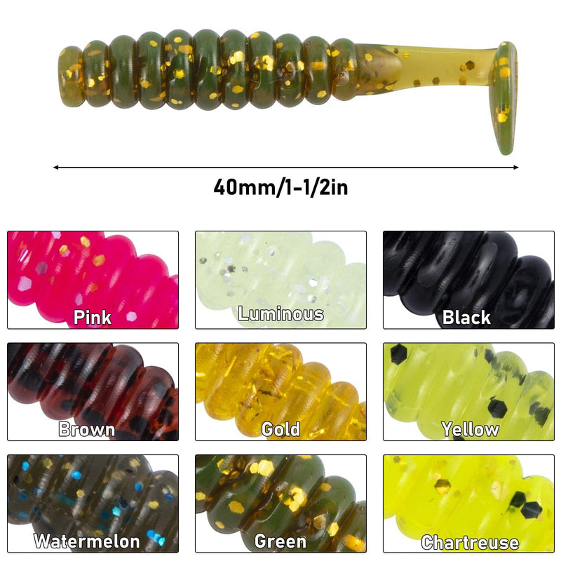 Dr.Fish 10 pcs Paddle Tail Soft Baits 1-1/2'' - Dr.Fish Tackles