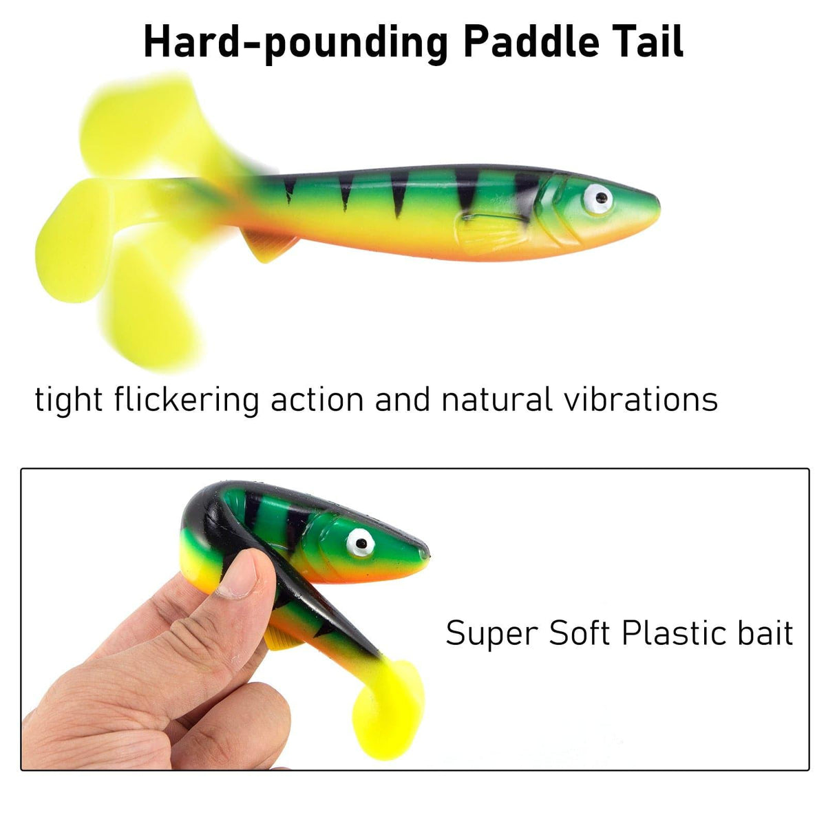 Dr. Fish Large Paddle Tail Soft  Baits 6.5" - Dr.Fish Tackles