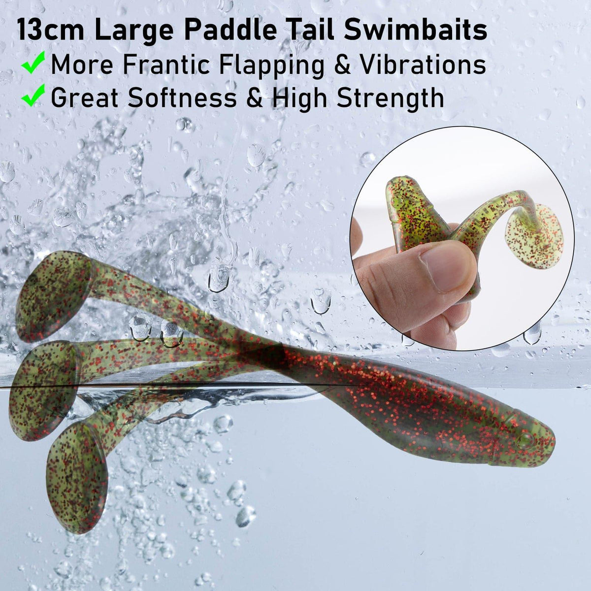 Dr.Fish 10pcs 8 Colors Flashing Glitter soft Baits 5.11'' 4oz - Dr.Fish Tackles