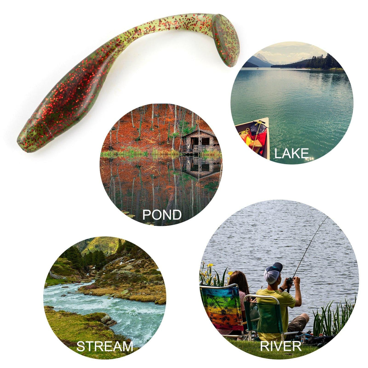 Dr.Fish 10pcs 8 Colors Flashing Glitter soft Baits 5.11'' 4oz - Dr.Fish Tackles