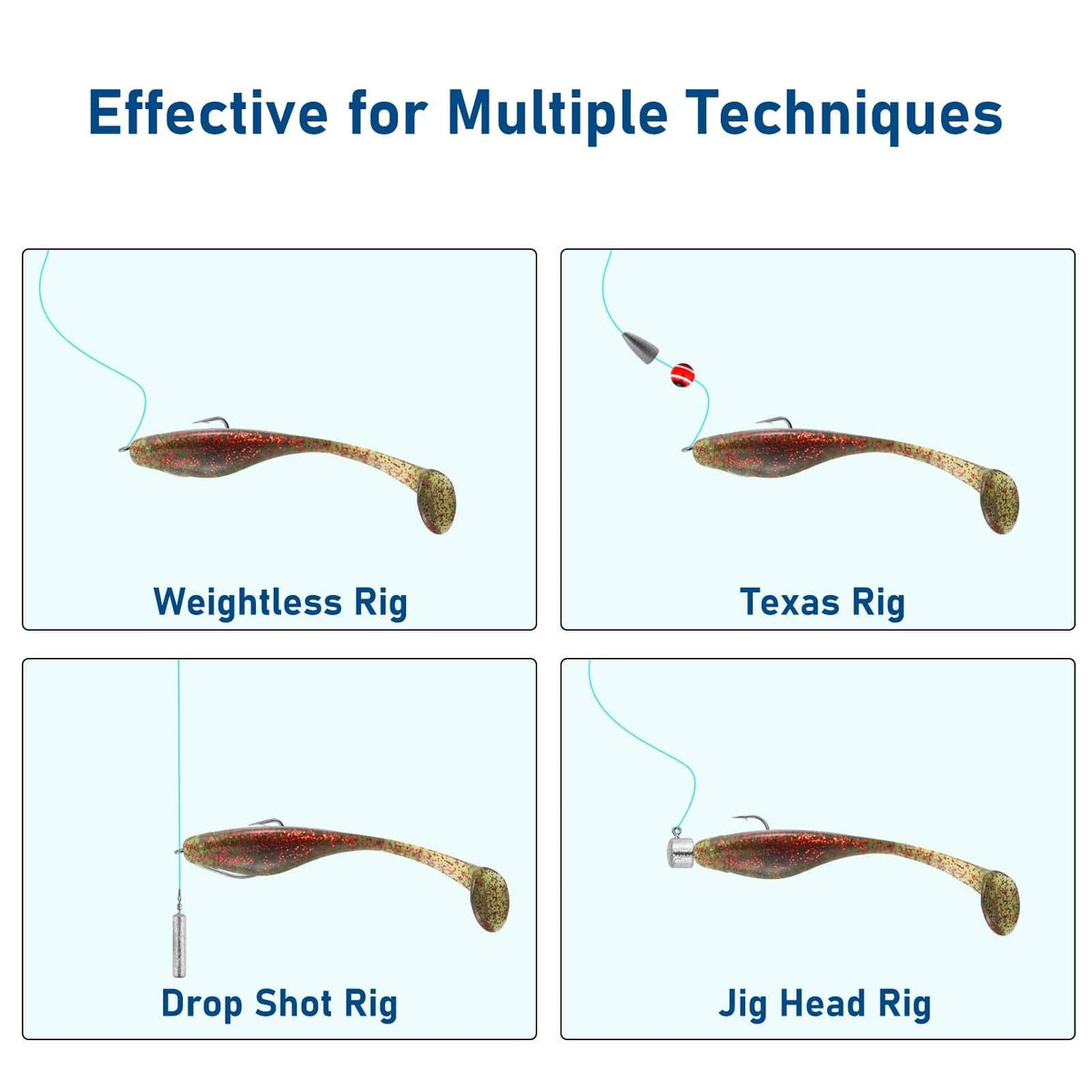 Dr.Fish 10pcs 8 Colors Flashing Glitter soft Baits 5.11'' 4oz - Dr.Fish Tackles