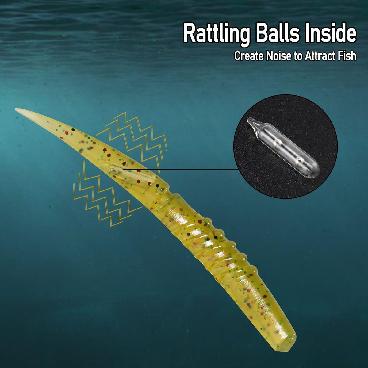 Dr.Fish 6pcs Worm Soft Plastic Baits 4.33'' 0.19oz - Dr.Fish Tackles