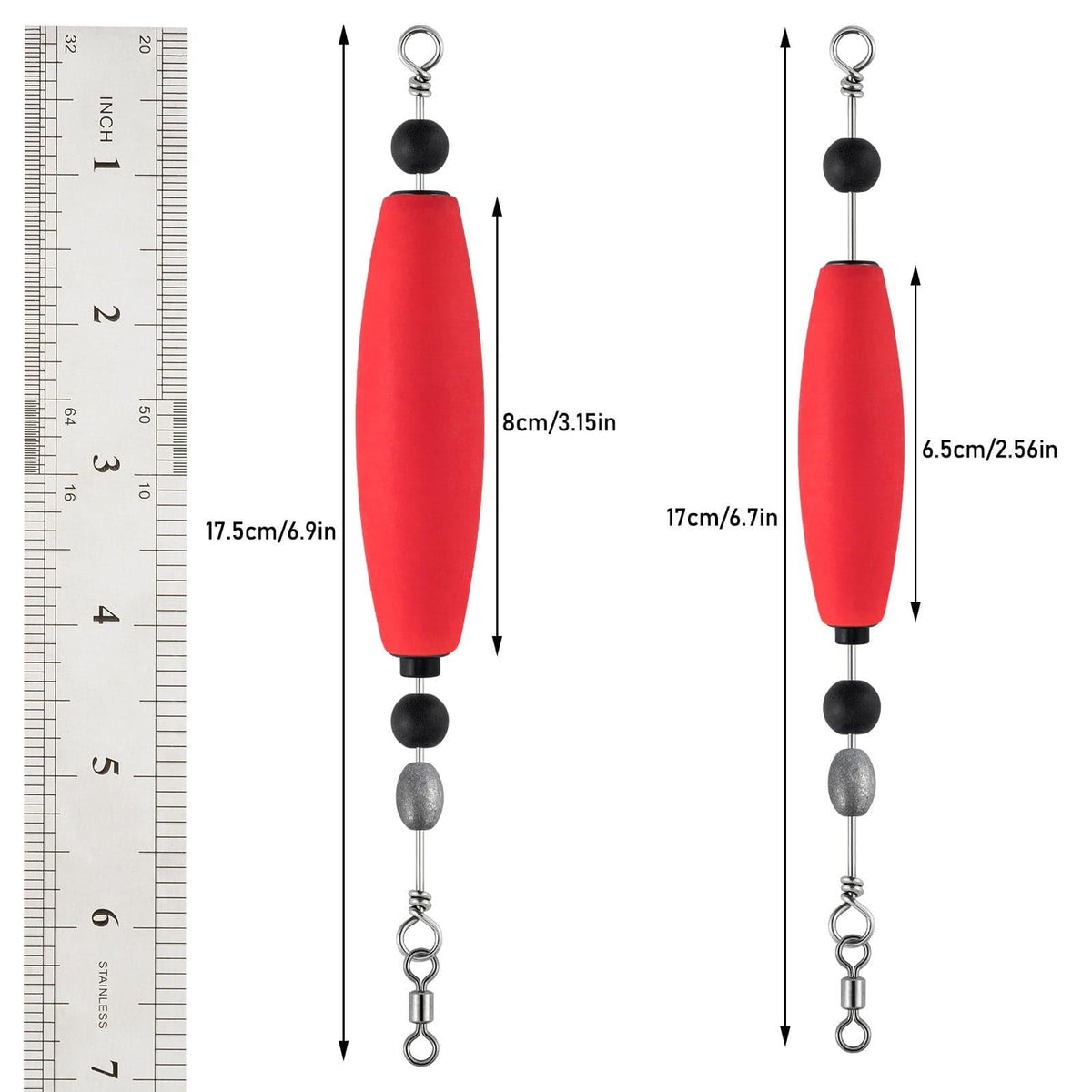 Dr.Fish 5pcs Catfish Float Rigs Fishing Bobbers Rattling 2.5“3” - Dr.Fish Tackles