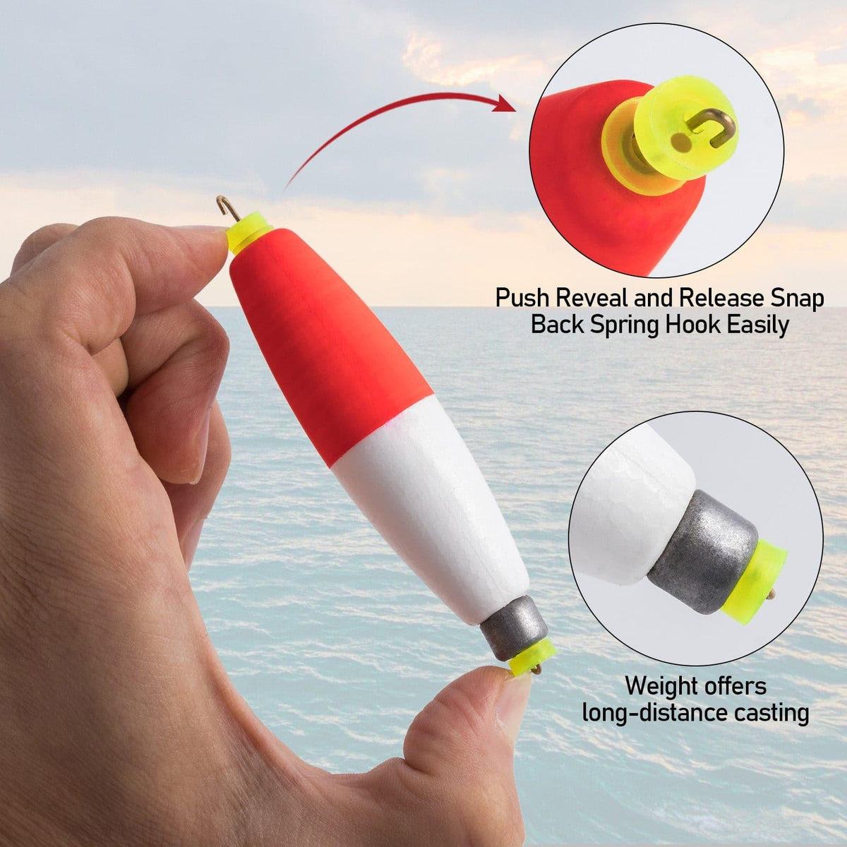 Dr.Fish 10pcs Cigar Shape Fishing Float 3/32-3/10oz,2-3.8'' - Dr.Fish Tackles