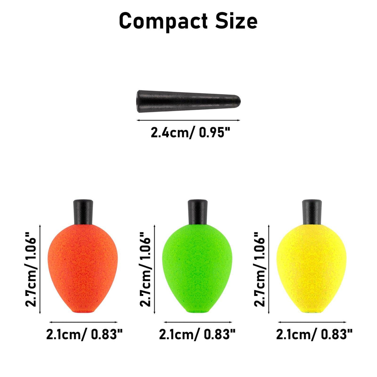 Dr.Fish 30pcs Foam Teardrop Fishing Bobbers 1.06'' - Dr.Fish Tackles