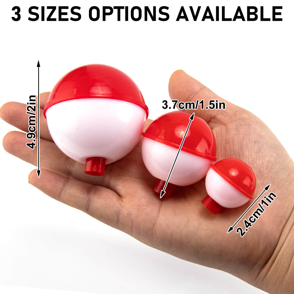 Dr.Fish 20pcs Push Button Fishing Bobbers Floats 1''-2''