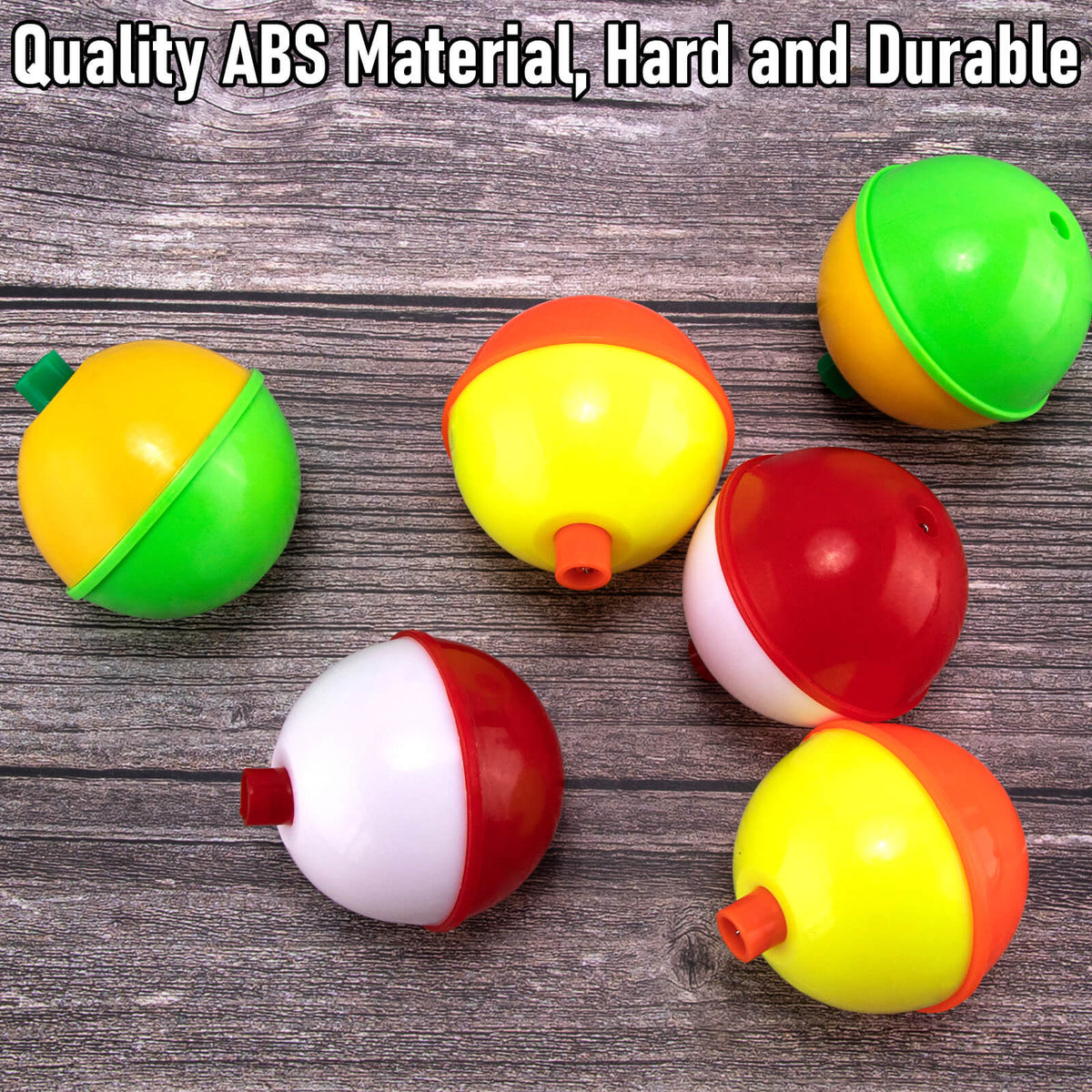 Dr.Fish 20pcs Push Button Fishing Bobbers Floats 1''-2''