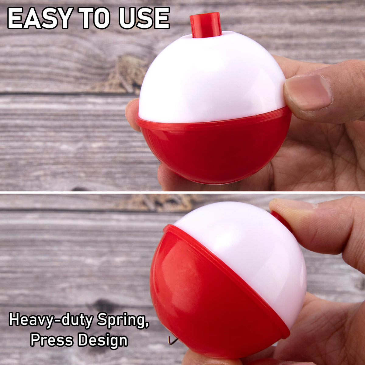 Dr.Fish 20pcs Push Button Fishing Bobbers Floats 1''-2''
