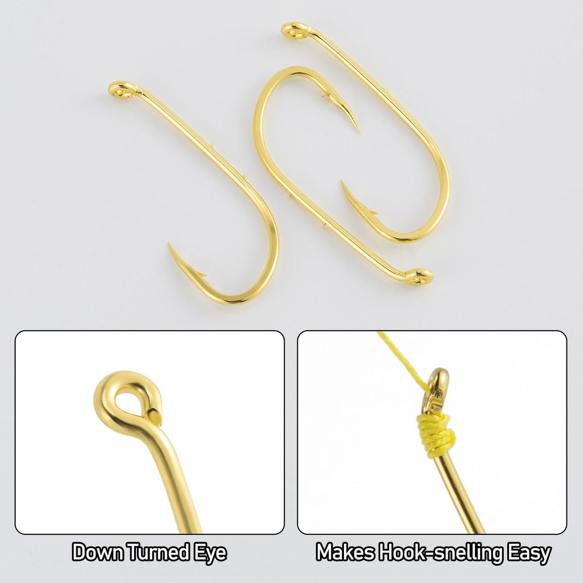 Dr.Fish  100pcs Baitholder Golden  Hooks  #1to5/0 - Dr.Fish Tackles