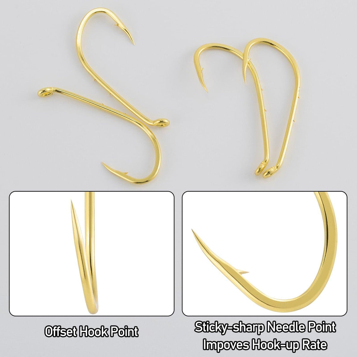 Dr.Fish  100pcs Baitholder Golden  Hooks  #1to5/0 - Dr.Fish Tackles