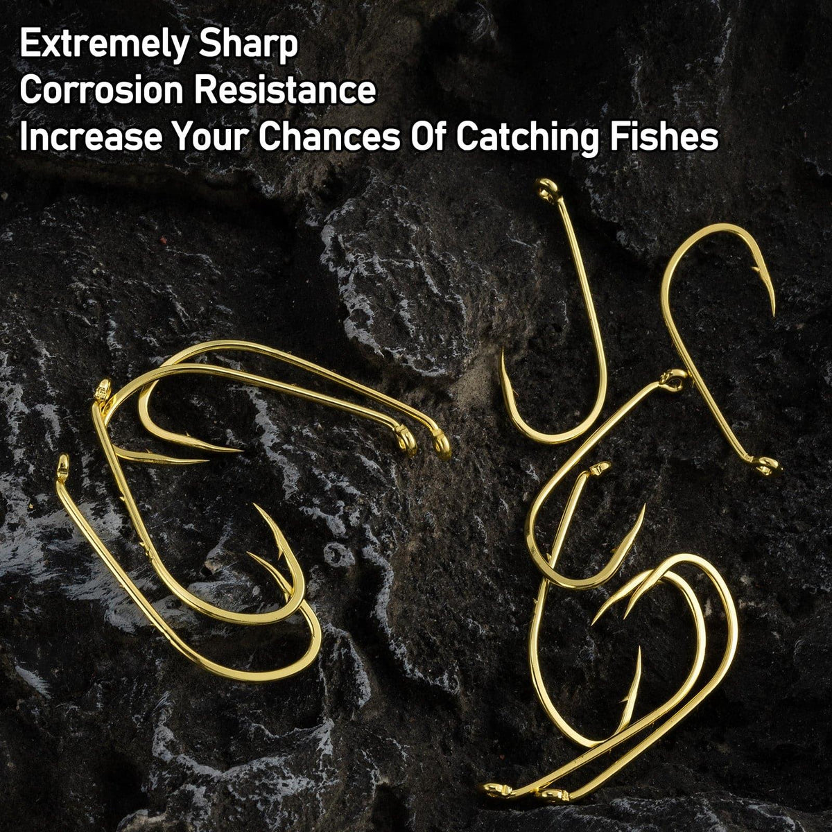 Dr.Fish  100pcs Baitholder Golden  Hooks  #1to5/0 - Dr.Fish Tackles