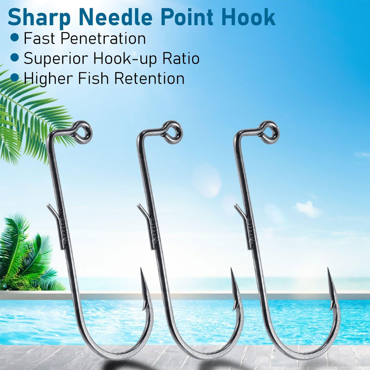 Dr.Fish 30pcs 90 Degree Round Bend Hook #1-#3/0 Close-up of welded bait keeper hook